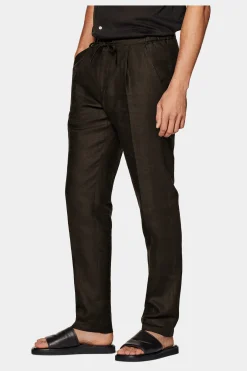 SUITSUPPLY Ames Hose Dunkelbraun Kordelzug-Männlich Jeans & Casual Hosen