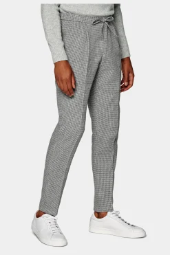 SUITSUPPLY Ames Hose Hellgrau Hahnenterittmuster Kordelzug-Männlich Jeans & Casual Hosen
