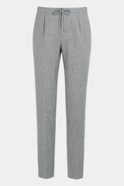 SUITSUPPLY Ames Hose Hellgrau Hahnenterittmuster Kordelzug-Männlich Jeans & Casual Hosen