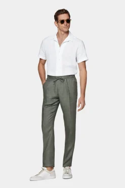 SUITSUPPLY Ames Hose Mittelgrün Mit Kordelzug-Männlich Jeans & Casual Hosen