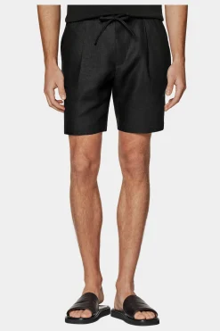 SUITSUPPLY Ames Shorts Schwarz Kordelzug-Männlich Shorts