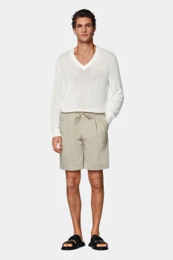 SUITSUPPLY Aveiro Shorts Sand Bundfalte-Männlich Shorts
