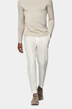 SUITSUPPLY Blake Cargo Hose Weiß-Männlich Elegante Hosen