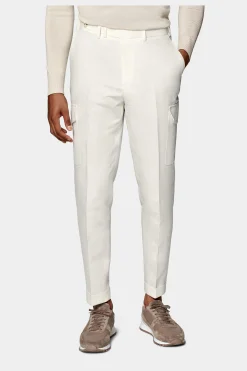 SUITSUPPLY Blake Cargo Hose Weiß-Männlich Elegante Hosen