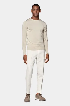 SUITSUPPLY Blake Cargo Hose Weiß-Männlich Elegante Hosen