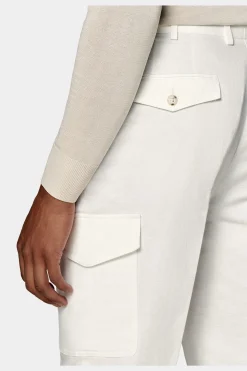 SUITSUPPLY Blake Cargo Hose Weiß-Männlich Elegante Hosen