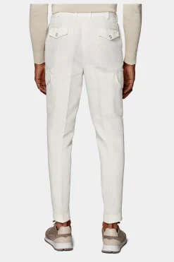 SUITSUPPLY Blake Cargo Hose Weiß-Männlich Elegante Hosen