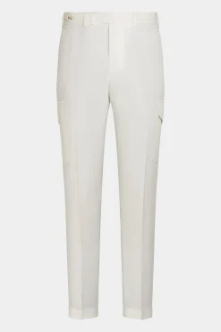 SUITSUPPLY Blake Cargo Hose Weiß-Männlich Elegante Hosen