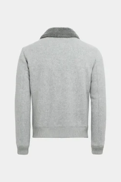 SUITSUPPLY Bomberjacke Hellgrau-Männlich Casual Jacken