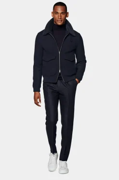 SUITSUPPLY Bomberjacke Navy-Männlich Casual Jacken