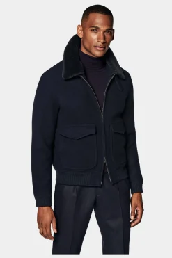 SUITSUPPLY Bomberjacke Navy-Männlich Casual Jacken