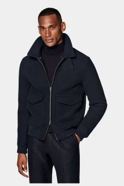 SUITSUPPLY Bomberjacke Navy-Männlich Casual Jacken