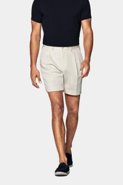 SUITSUPPLY Bosa Shorts Sand Bundfalte-Männlich Shorts