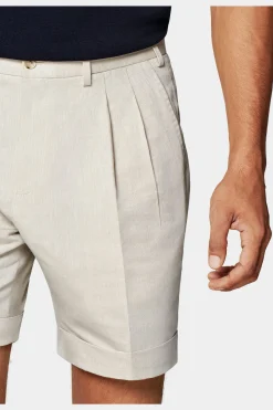 SUITSUPPLY Bosa Shorts Sand Bundfalte-Männlich Shorts