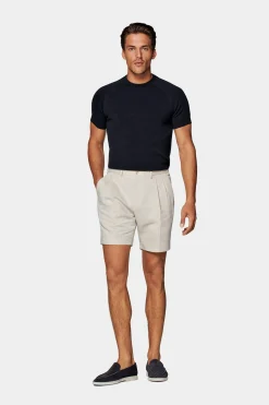 SUITSUPPLY Bosa Shorts Sand Bundfalte-Männlich Shorts