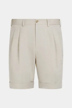 SUITSUPPLY Bosa Shorts Sand Bundfalte-Männlich Shorts
