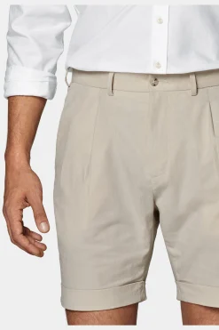 SUITSUPPLY Bosa Shorts Sand Bundfalte-Männlich Shorts