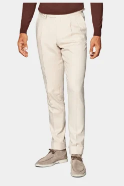 SUITSUPPLY Braddon Hose, Hellbraun Mit Bundfalte-Männlich Elegante Hosen