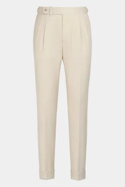 SUITSUPPLY Braddon Hose, Hellbraun Mit Bundfalte-Männlich Elegante Hosen