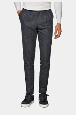 SUITSUPPLY Braddon Hose Mittelgrau Mit Bundfalte-Männlich Elegante Hosen