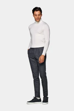 SUITSUPPLY Braddon Hose Mittelgrau Mit Bundfalte-Männlich Elegante Hosen