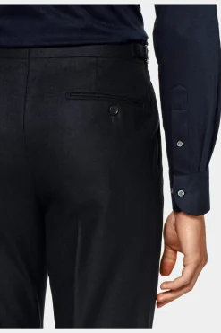 SUITSUPPLY Braddon Hose Navy Mit Bundfalte-Männlich Elegante Hosen