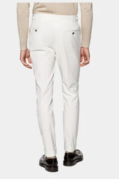 SUITSUPPLY Braddon Hose Off-White Bundfalte-Männlich Elegante Hosen