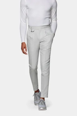 SUITSUPPLY Brentwood Hose Hellgrau Mit Bundfalte-Männlich Elegante Hosen