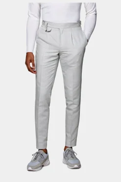 SUITSUPPLY Brentwood Hose Hellgrau Mit Bundfalte-Männlich Elegante Hosen