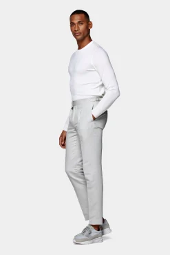 SUITSUPPLY Brentwood Hose Hellgrau Mit Bundfalte-Männlich Elegante Hosen