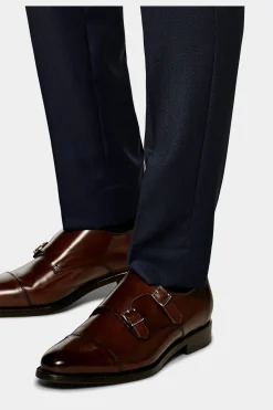 SUITSUPPLY Brescia Anzughose Blau Birdseye-Muster-Männlich Anzughosen