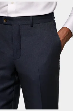 SUITSUPPLY Brescia Anzughose Blau Birdseye-Muster-Männlich Anzughosen