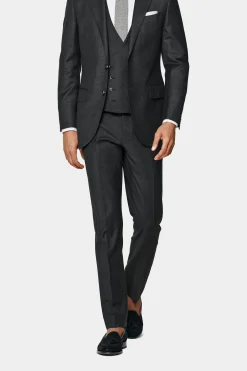 SUITSUPPLY Brescia Anzughose Dunkelgrau-Männlich Anzughosen