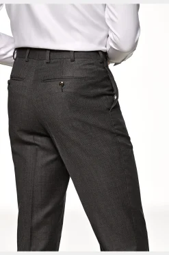 SUITSUPPLY Brescia Anzughose Dunkelgrau Birdseye-Muster-Männlich Anzughosen