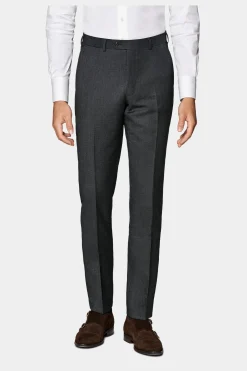 SUITSUPPLY Brescia Anzughose Dunkelgrau Birdseye-Muster-Männlich Anzughosen