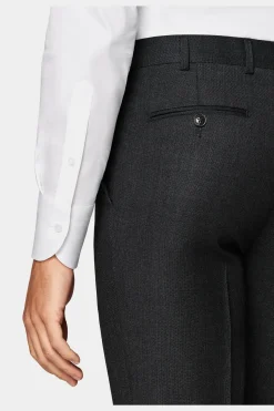 SUITSUPPLY Brescia Anzughose Dunkelgrau Birdseye-Muster-Männlich Anzughosen