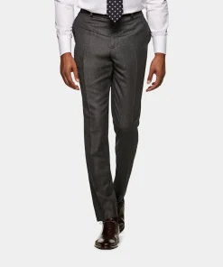 SUITSUPPLY Brescia Anzughose Dunkelgrau Birdseye-Muster-Männlich Anzughosen