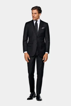 SUITSUPPLY Brescia Anzughose Schwarz-Männlich Anzughosen