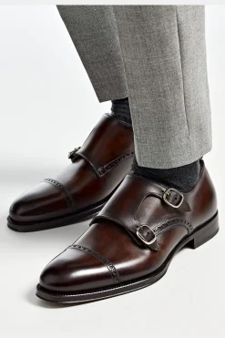 SUITSUPPLY Brogue Double Monk Strap Braun-Männlich Schnürschuhe & Monks