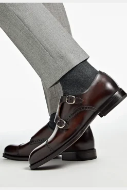 SUITSUPPLY Brogue Double Monk Strap Braun-Männlich Schnürschuhe & Monks