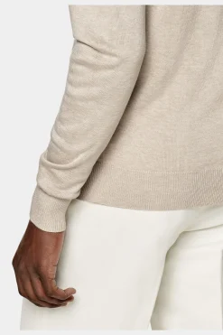 SUITSUPPLY Cardigan Sandfarben Mit Reißverschluss-Männlich Bestseller-Strickwaren