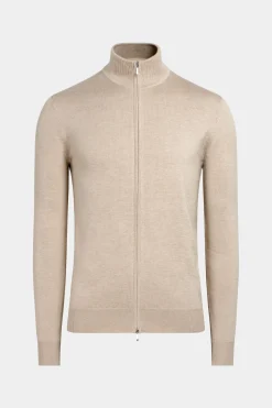 SUITSUPPLY Cardigan Sandfarben Mit Reißverschluss-Männlich Bestseller-Strickwaren