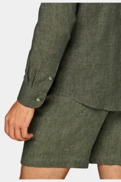 SUITSUPPLY Casual Set Grün-Männlich Leinenanzüge