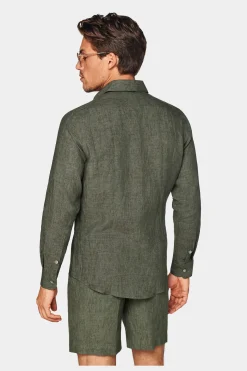 SUITSUPPLY Casual Set Grün-Männlich Leinenanzüge