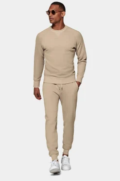 SUITSUPPLY Casual Set Hellbraun-Männlich Rundhals