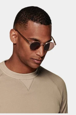 SUITSUPPLY Casual Set Hellbraun-Männlich Rundhals