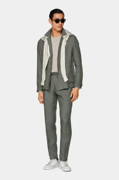 SUITSUPPLY Casual Set Mittelgrün-Männlich Leinenanzüge