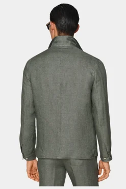 SUITSUPPLY Casual Set Mittelgrün-Männlich Leinenanzüge