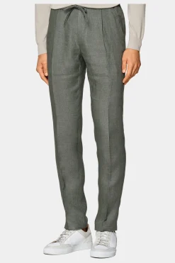 SUITSUPPLY Casual Set Mittelgrün-Männlich Leinenanzüge