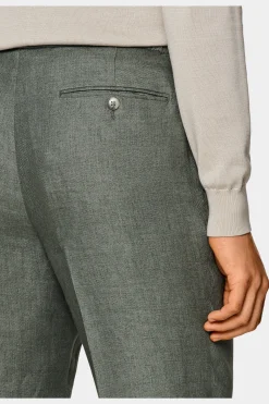 SUITSUPPLY Casual Set Mittelgrün-Männlich Leinenanzüge